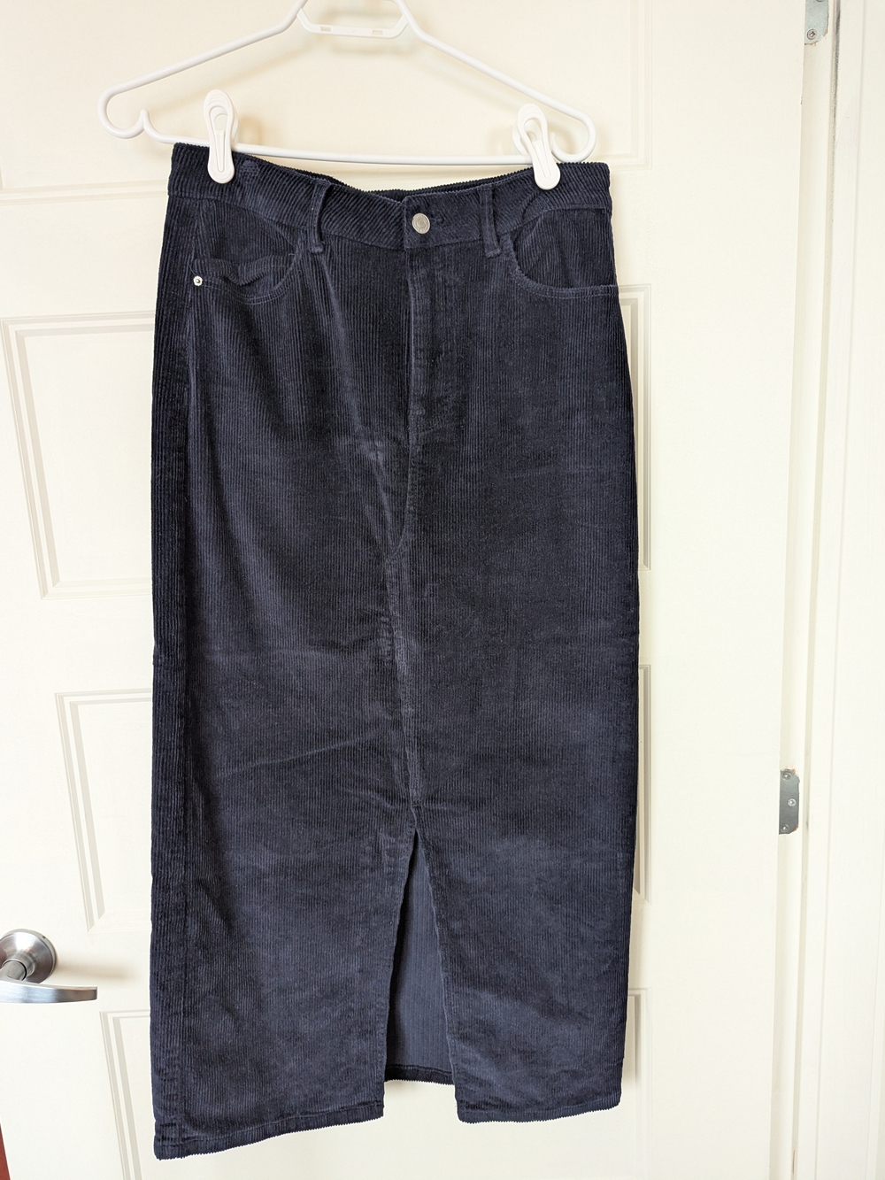 Noisy May Blue Corduroy Midi Pencil Skirt